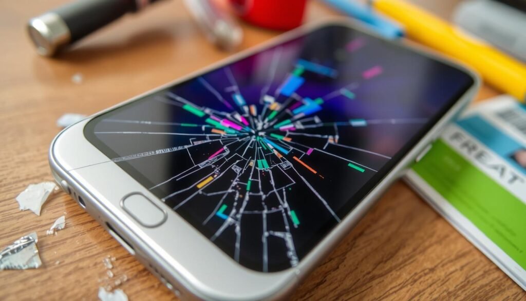 celular com tela quebrada, problemas com a tela